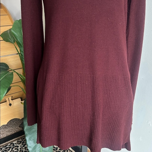 Free People Criss Cross Boho Tunic Mocha Sweater Size Small - Picture 7 of 14